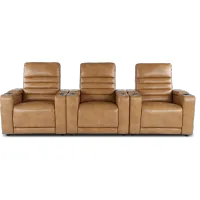 Copley Camel Brown 3-Piece Power Home Theater Seating