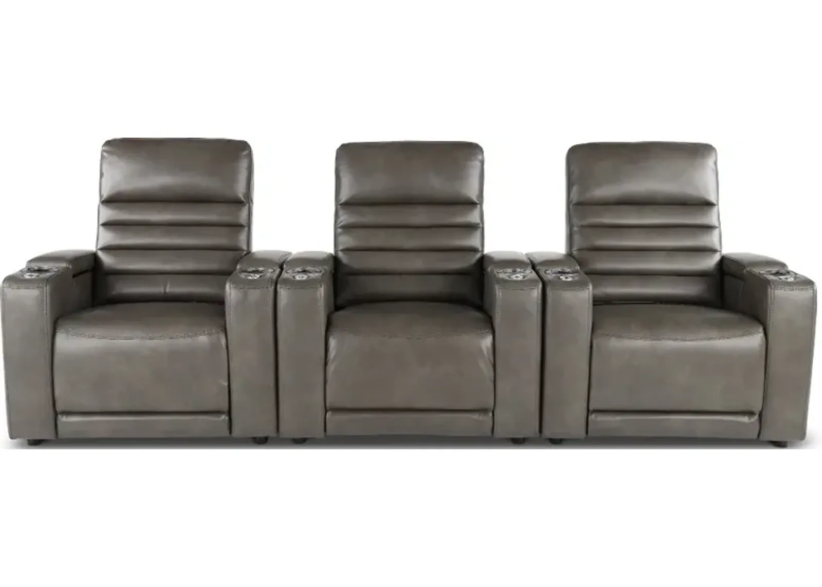 Copley Slate Gray 3-Piece Power Home Theater Seating