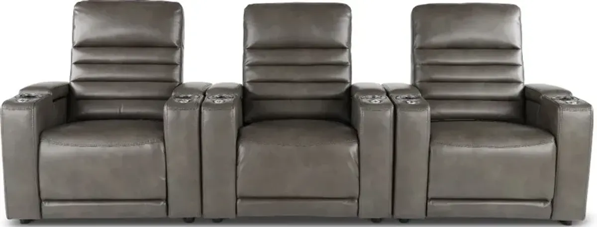 Copley Slate Gray 3-Piece Power Home Theater Seating