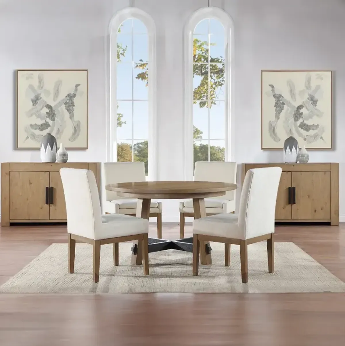 Aubrey Natural Round Dining Table