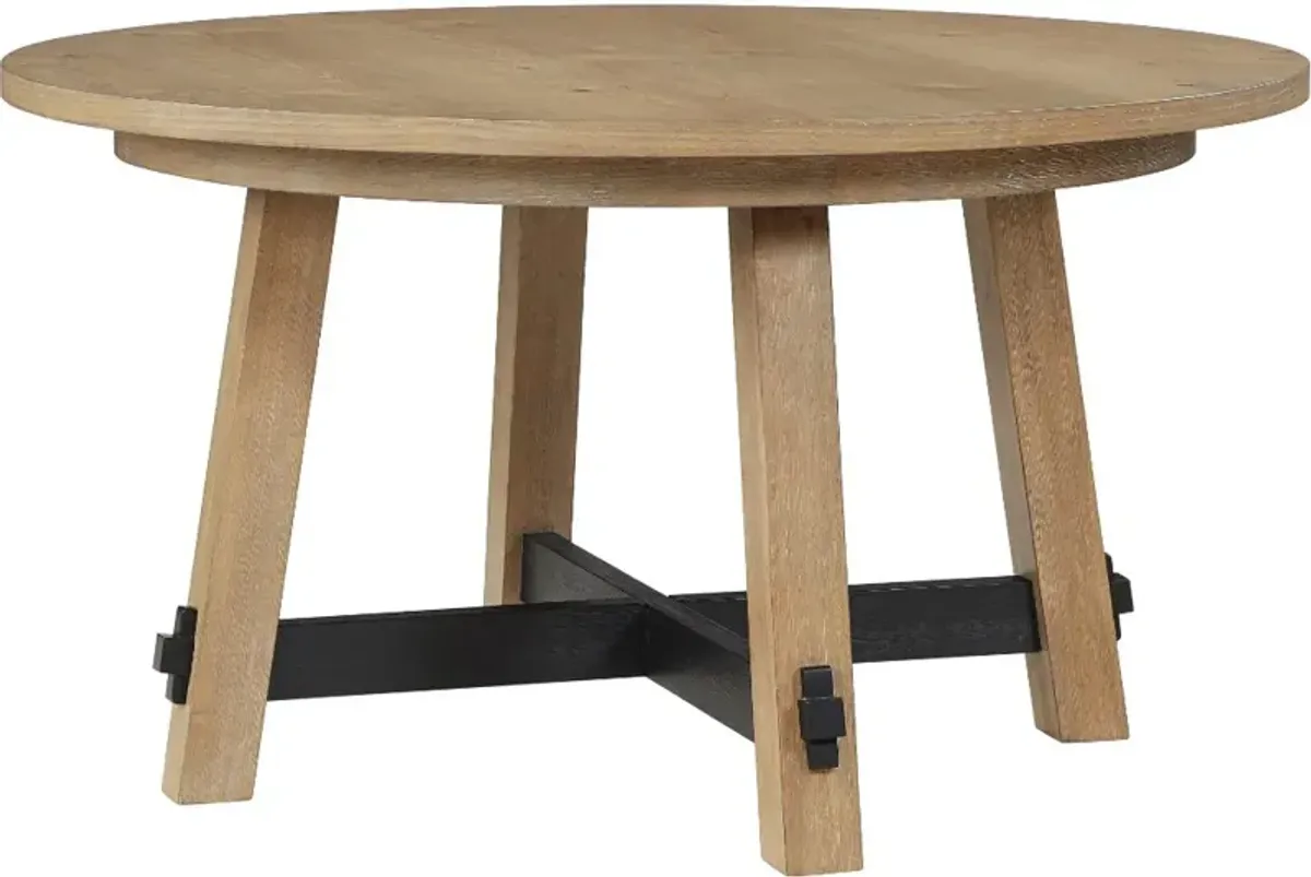 Aubrey Natural Round Dining Table