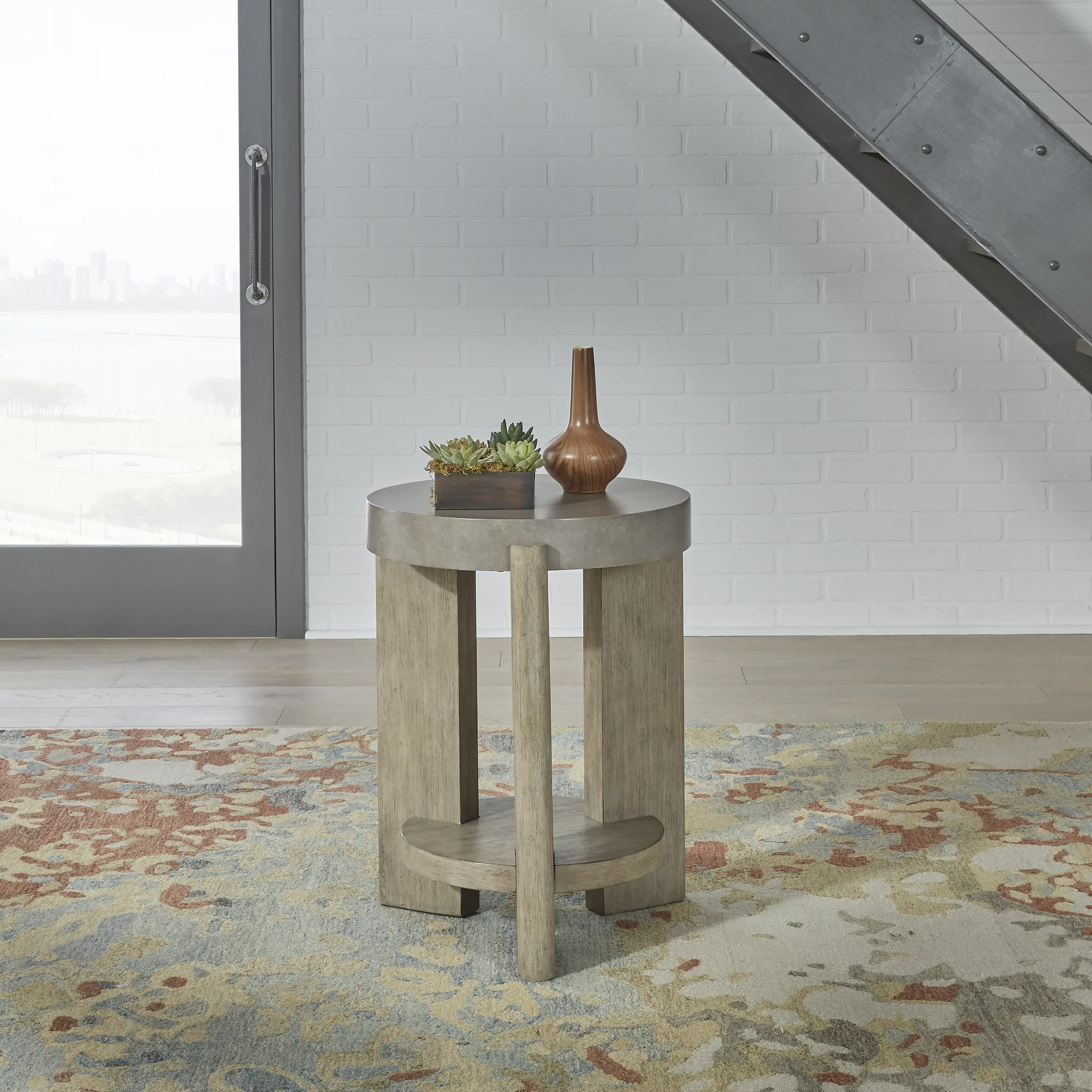 Affinity Faux Concrete Chairside Table