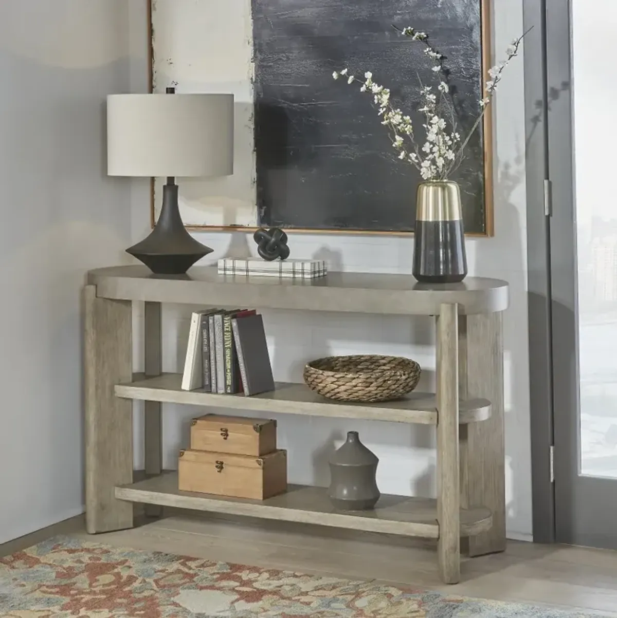 Affinity Faux Concrete Sofa Table