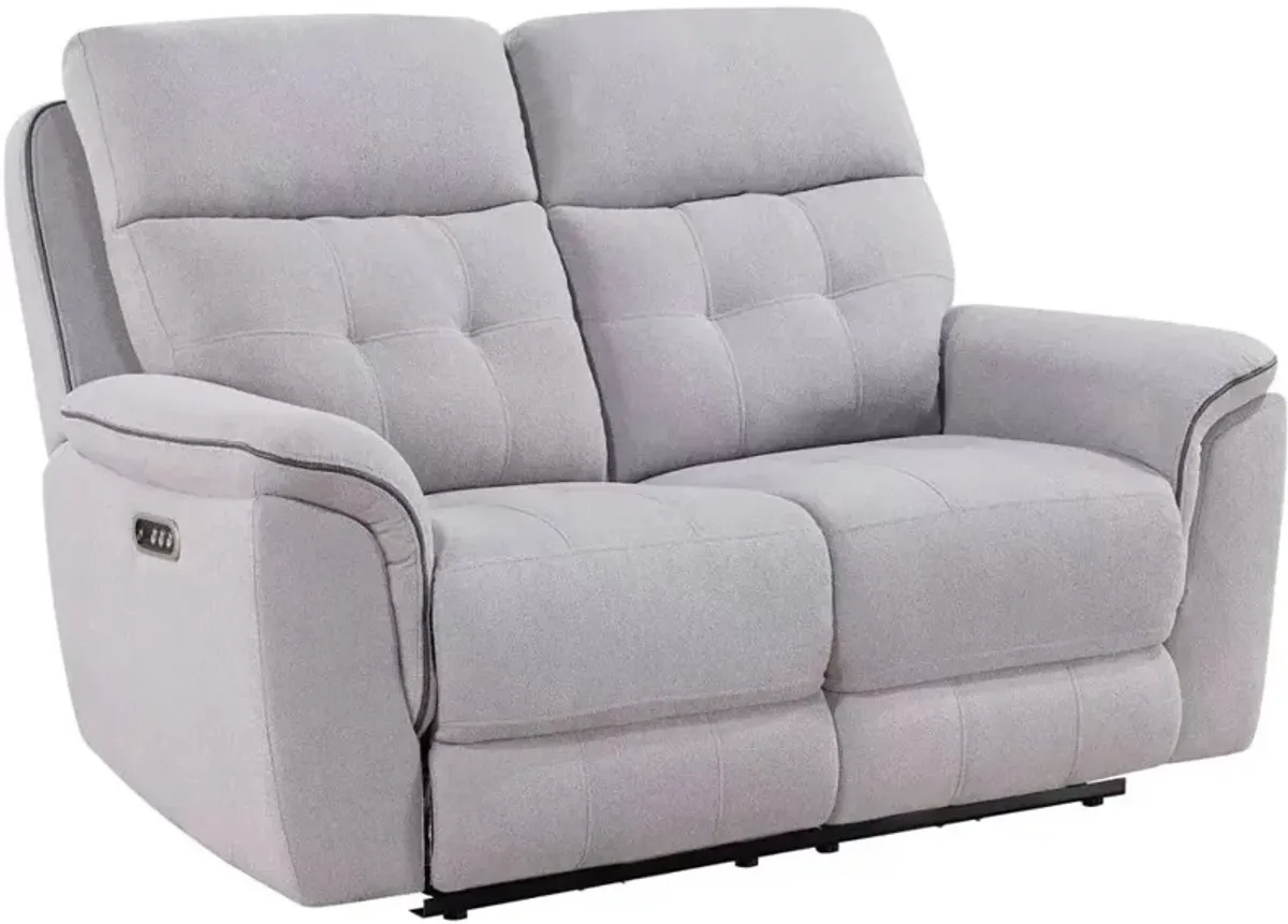 Spencer Seeley Gray Power Reclining Loveseat with Power Headrest...