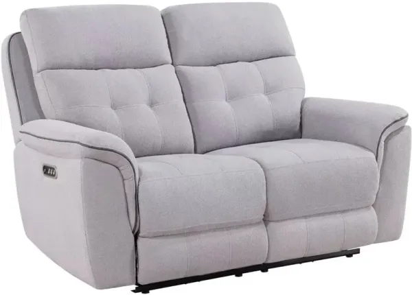 Spencer Seeley Gray Power Reclining Loveseat with Power Headrest and Lumbar