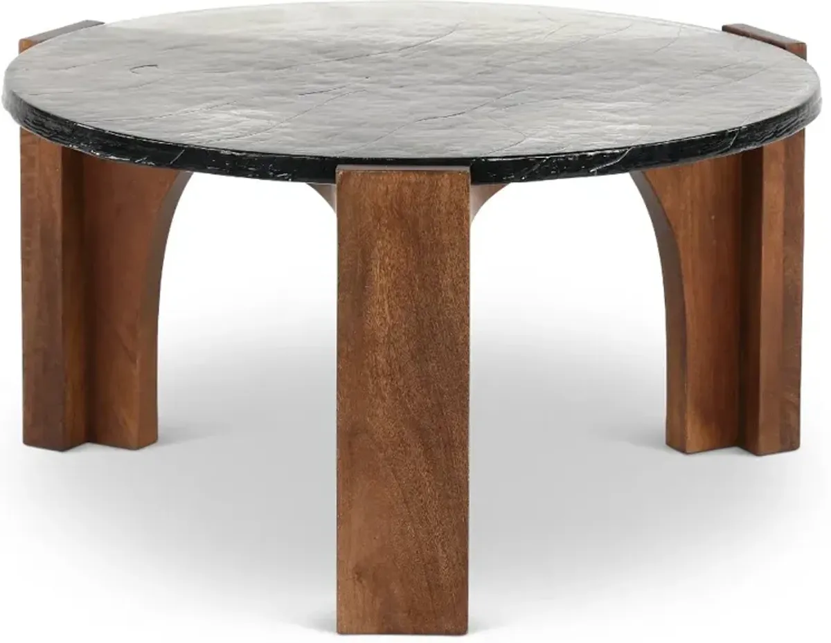 Leryn Brown and Glass Coffee Table