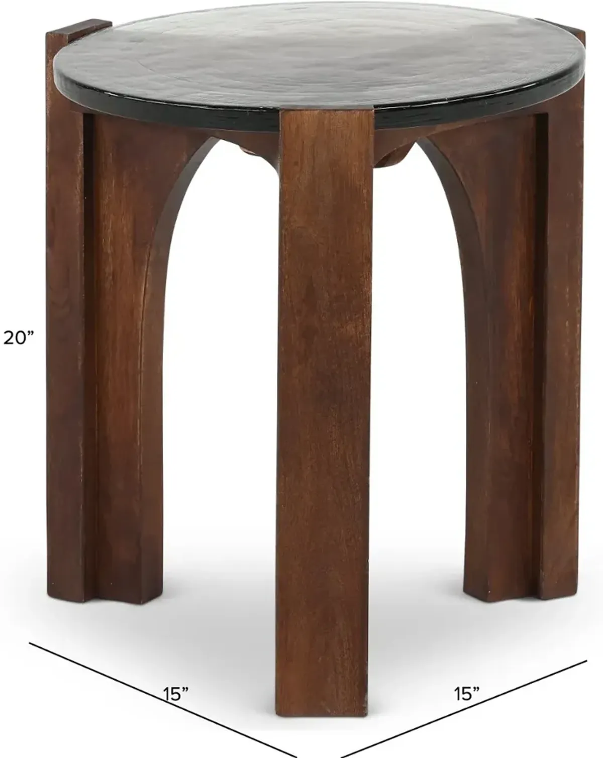 Leryn Brown and Glass End Table