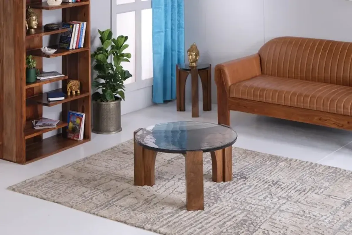 Leryn Brown and Glass End Table