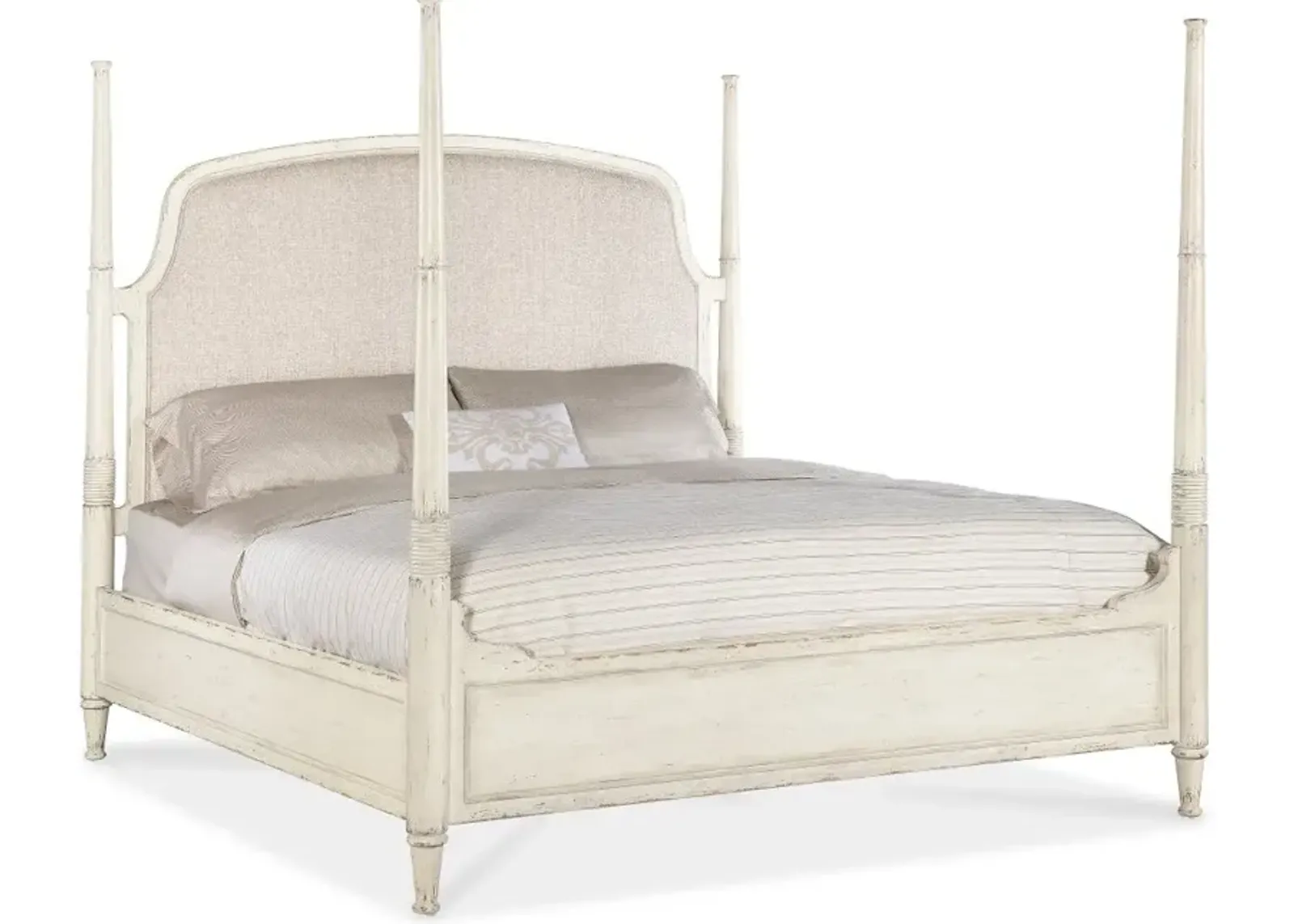 Americana Cream White Queen Poster Bed