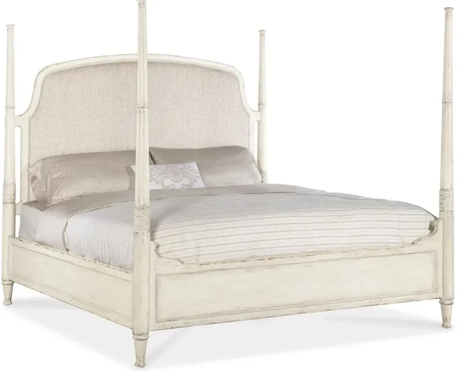 Americana Cream White Queen Poster Bed