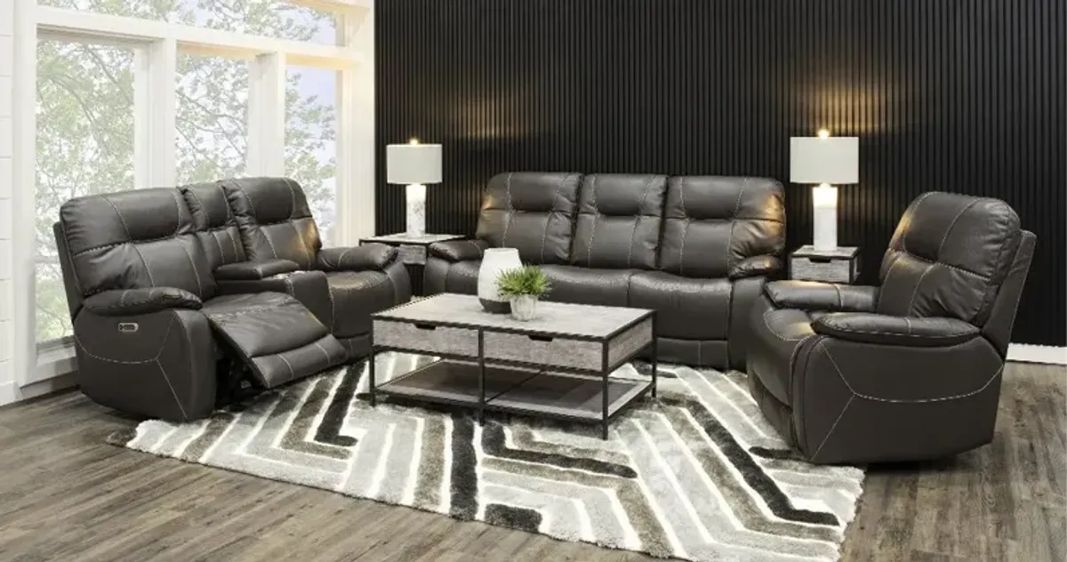 Axel Ozone Black Power Reclining Sofa