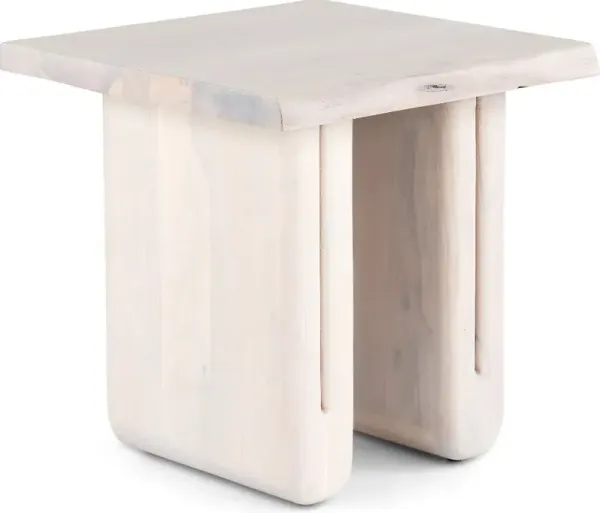Nadia Bleached Whitewash End Table