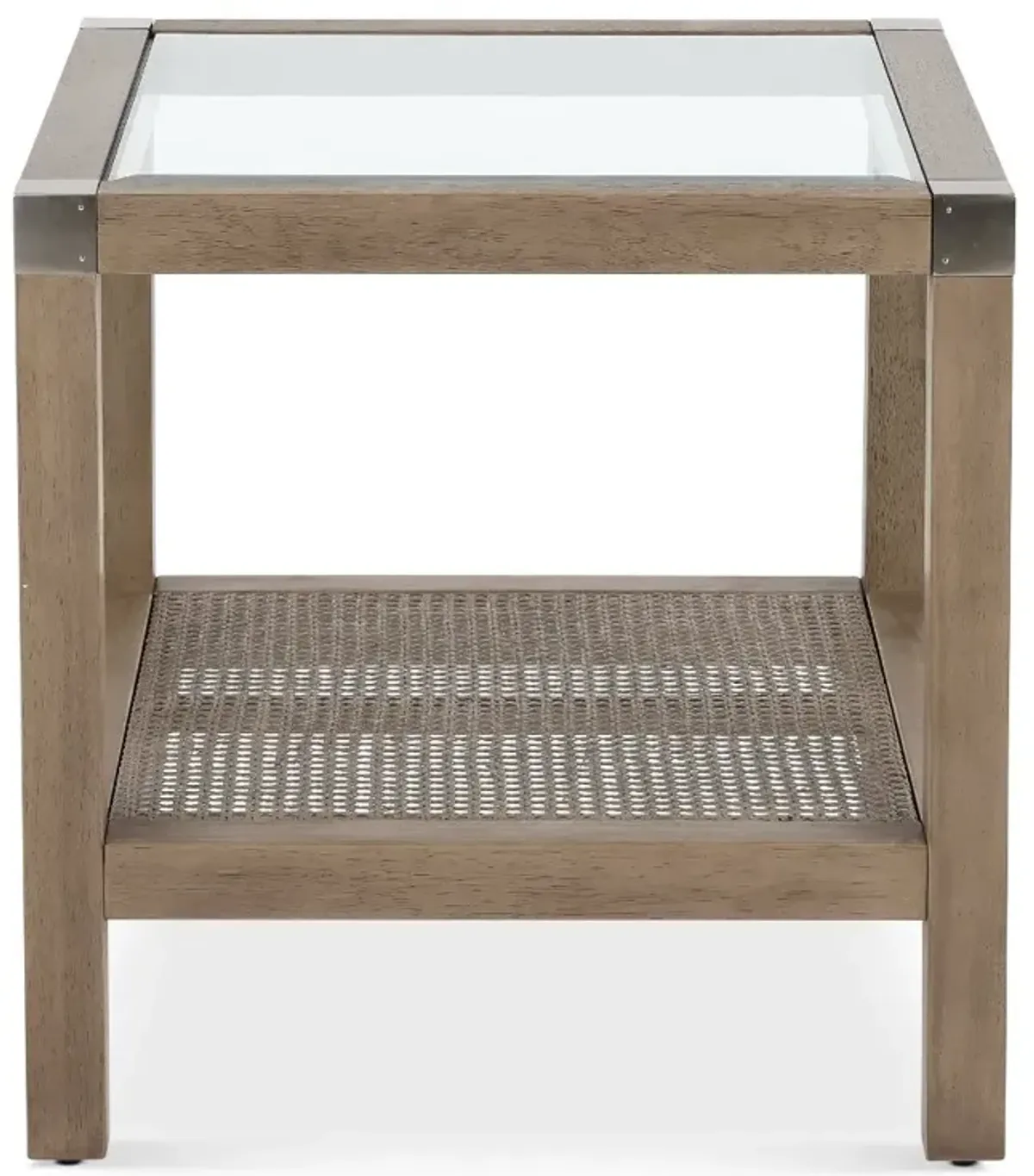 Calum Glass and Cane End Table