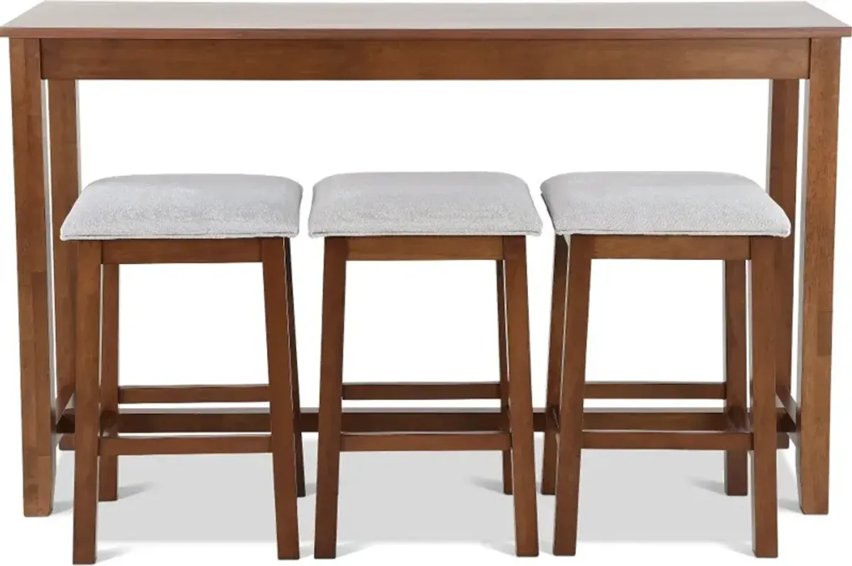 Uptown Walnut Sofa Table and Stool Set