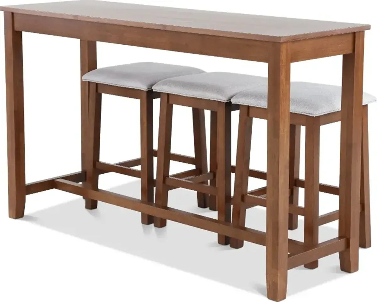 Uptown Walnut Sofa Table and Stool Set