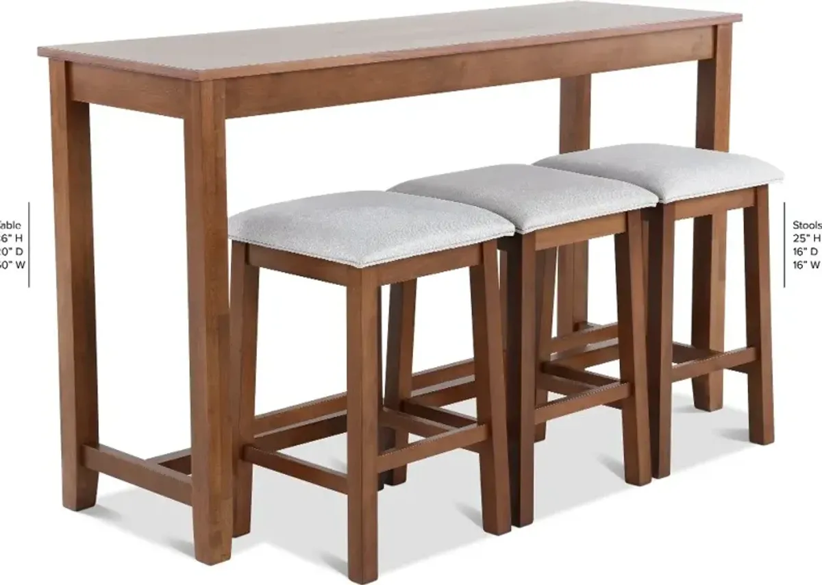 Uptown Walnut Sofa Table and Stool Set