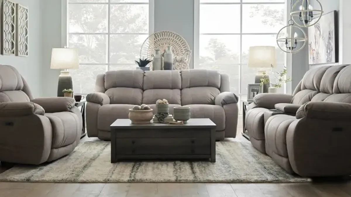 Port Arthur Khaki Power Reclining Console Loveseat