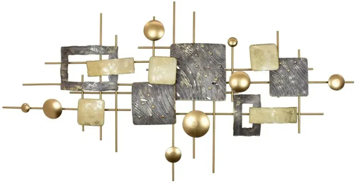 54" Bronze and Gold Metal Wall Decoration