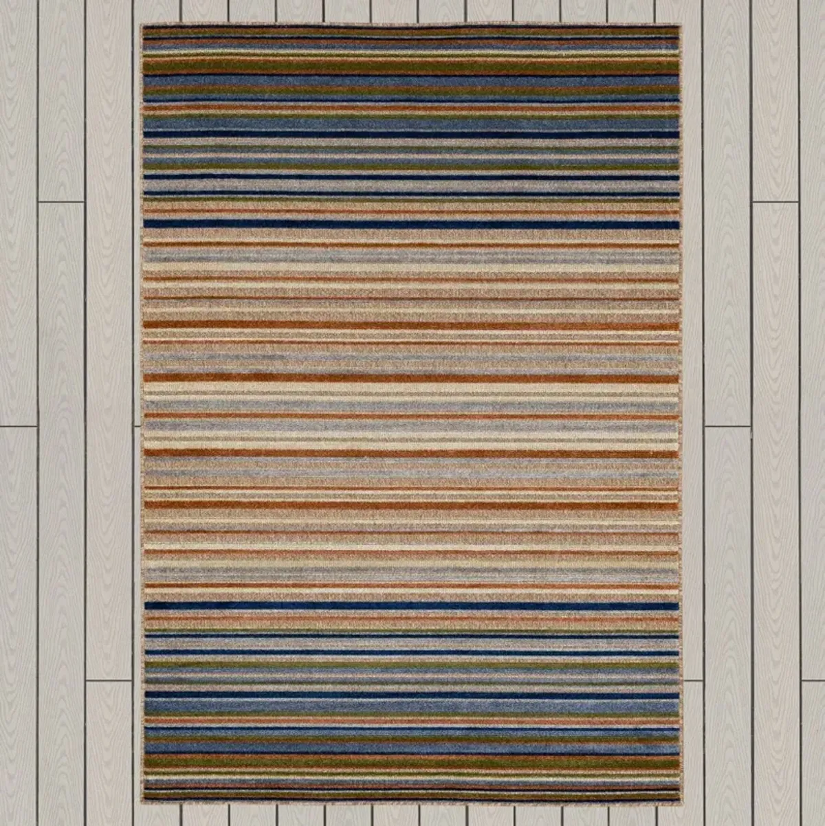 Cabana 6 x 9 Seaside Multicolor Indoor-Outdoor Patio Rug