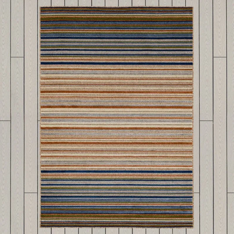 Cabana 6 x 9 Seaside Multicolor Indoor-Outdoor Patio Rug