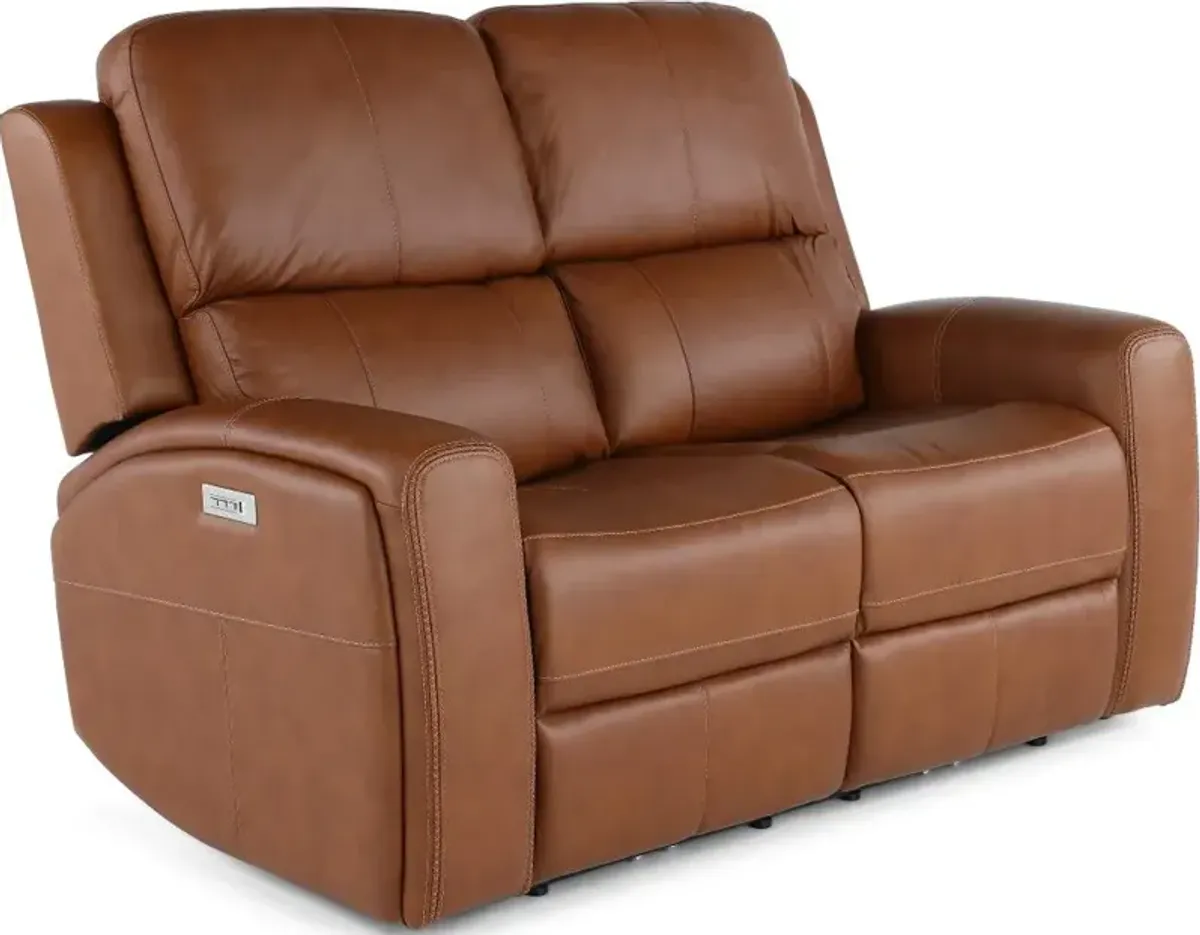 Linden Umber Power Reclining Loveseat