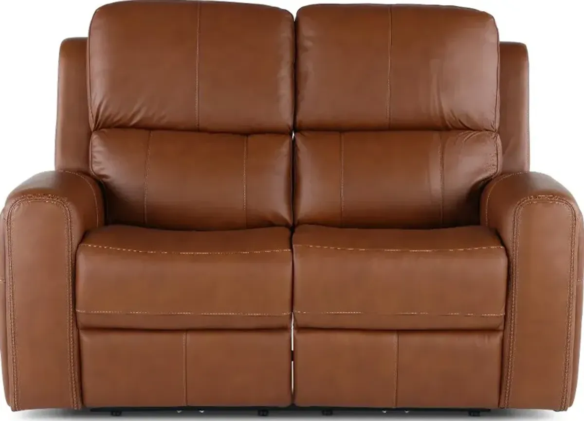 Linden Umber Power Reclining Loveseat