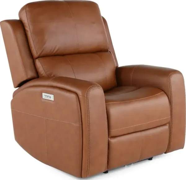 Linden Caramel Power Recliner with Power Headrest
