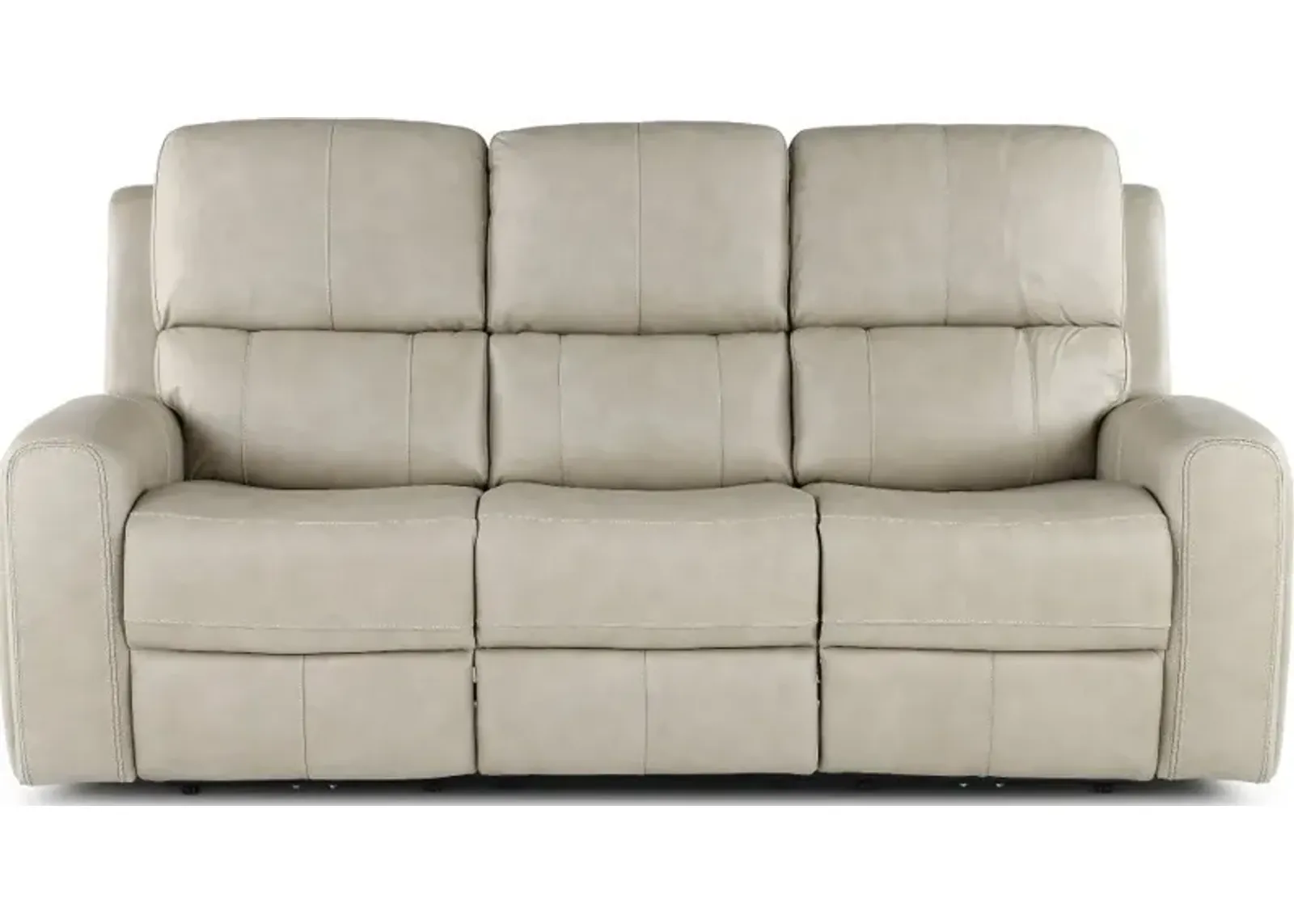 Linden Taupe Power Reclining Sofa with Power Headrests and Lumbar