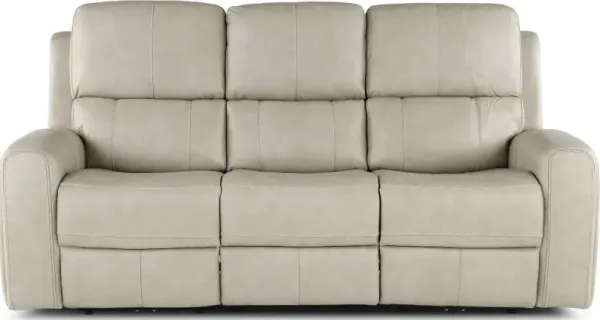 Linden Beige Power Reclining Sofa with Power Headrests
