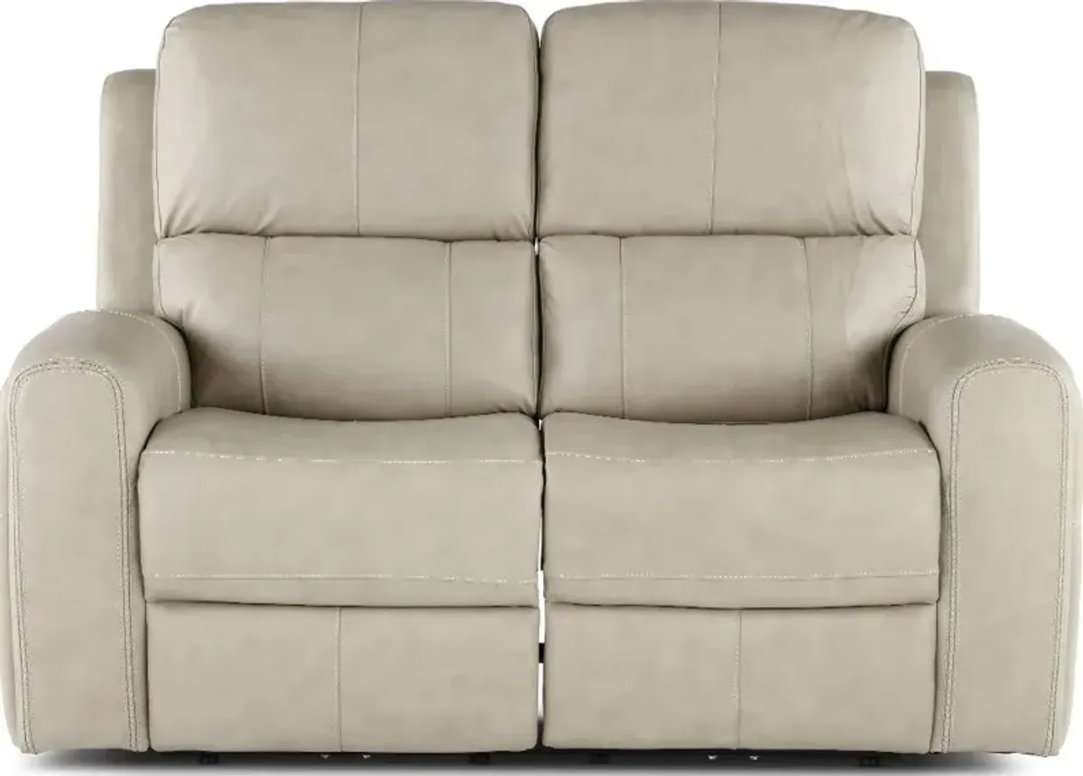 Linden Beige Power Reclining Loveseat