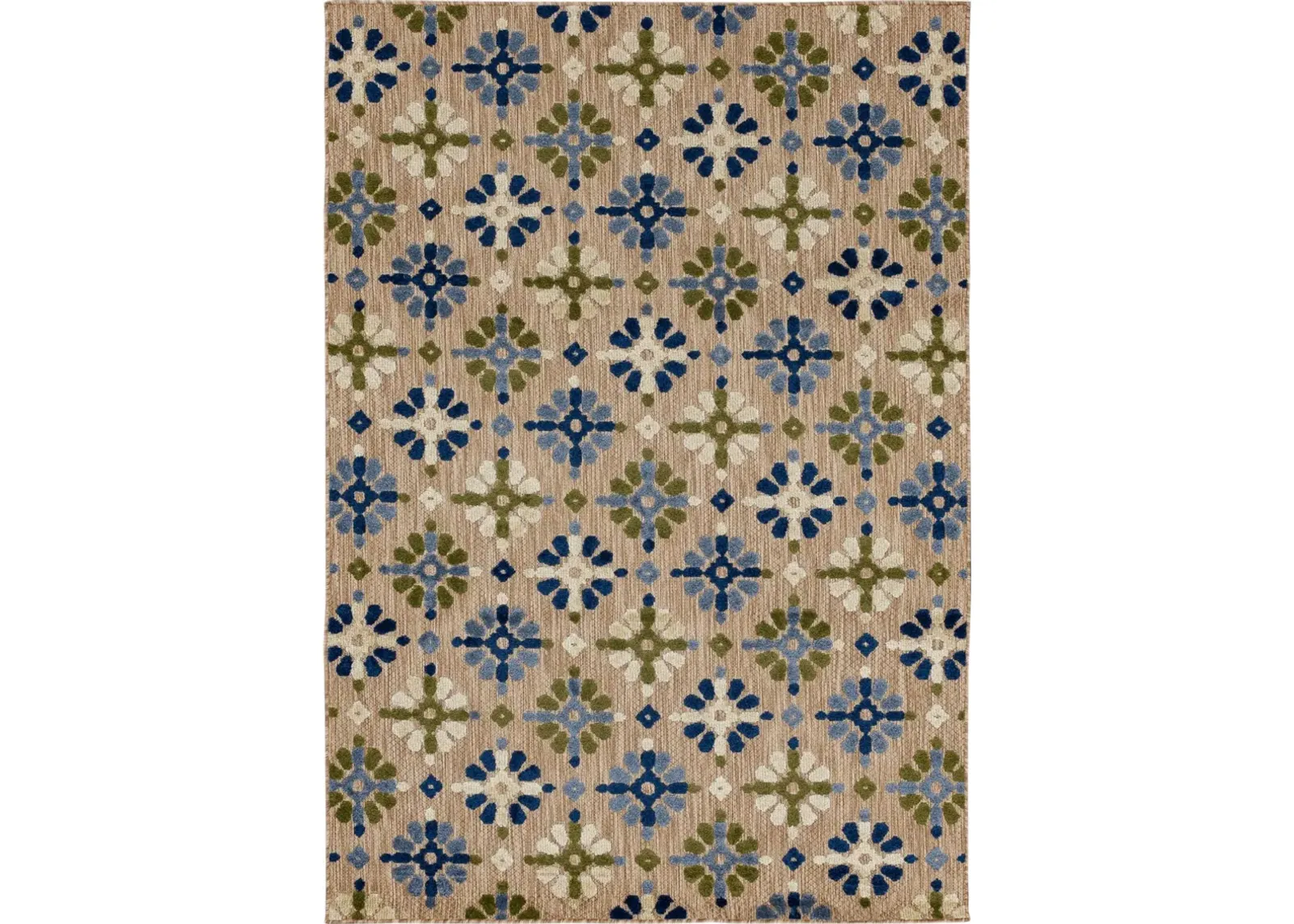 Cabana 6 x 9 Coco Beach Multicolor Indoor-Outdoor Patio Rug