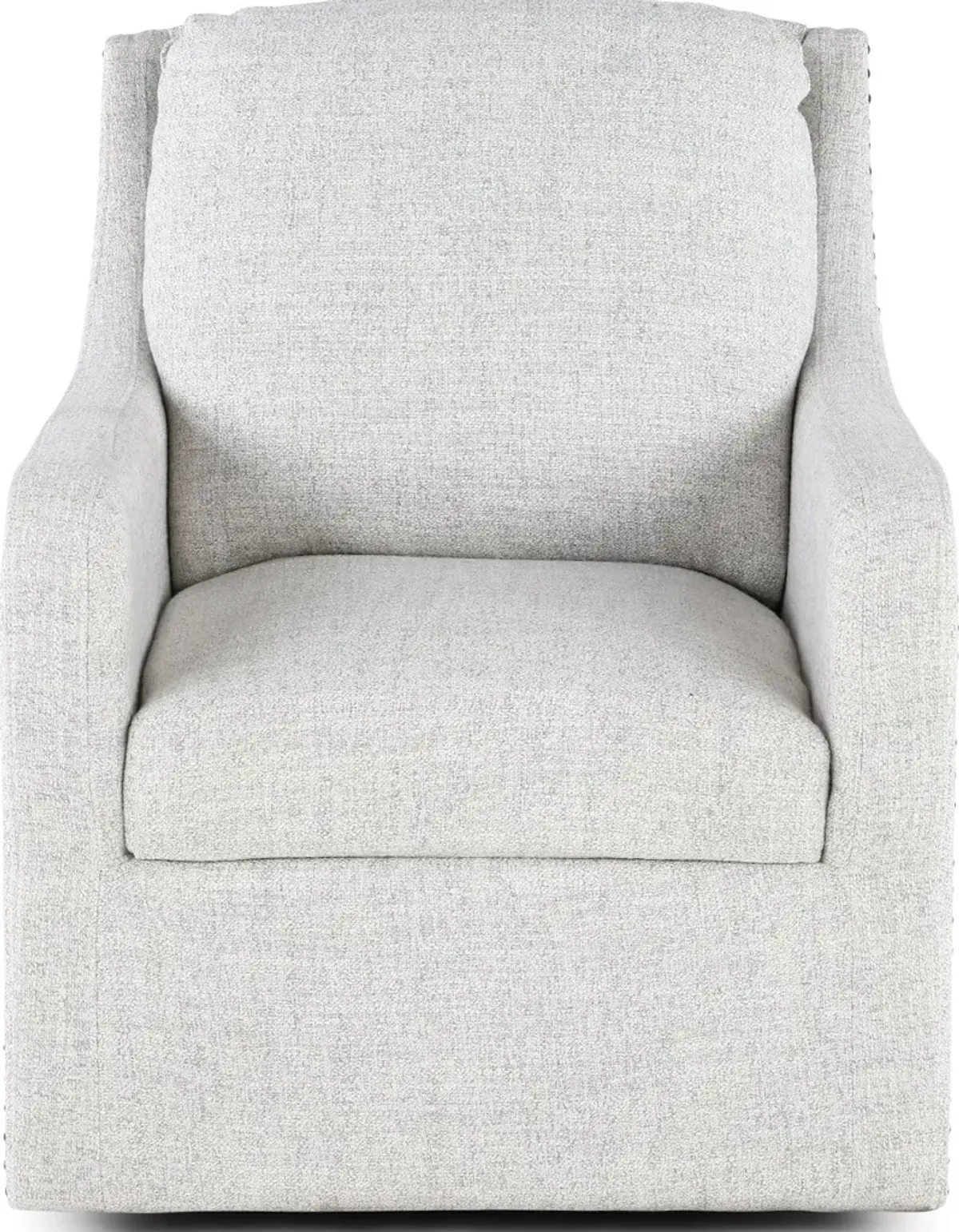 Anna Gray and White Swivel Accent Chair