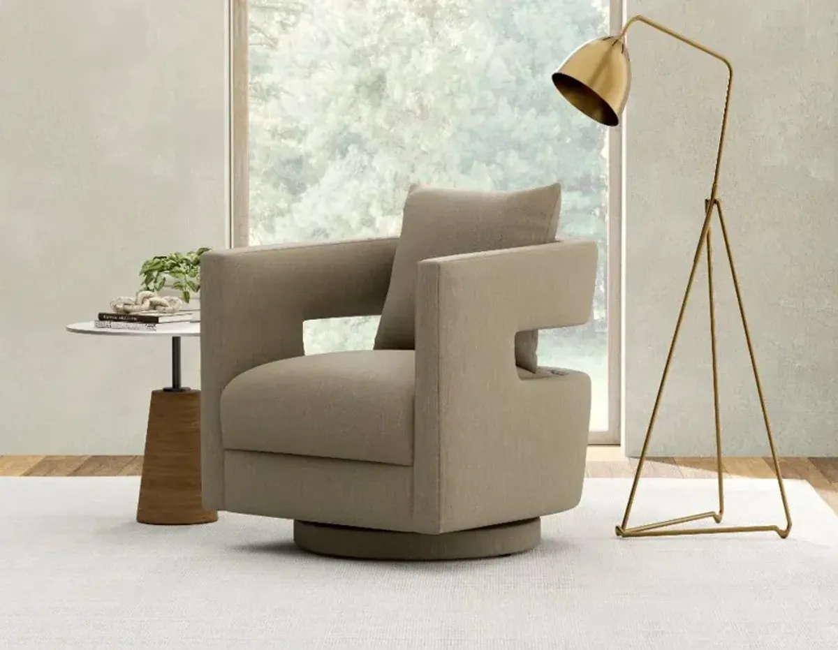 Jude Tan Swivel Accent Chair