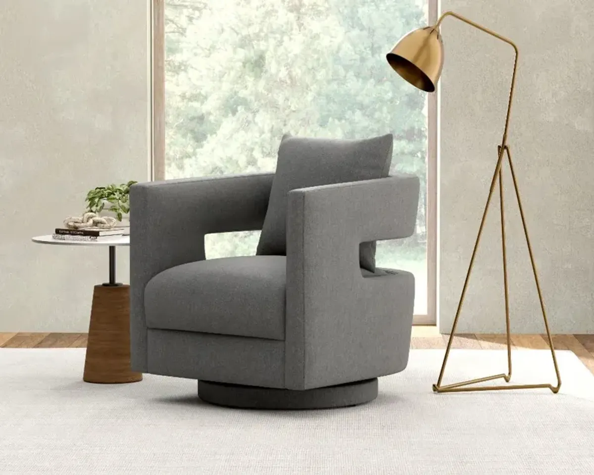 Jude Gray Swivel Accent Chair