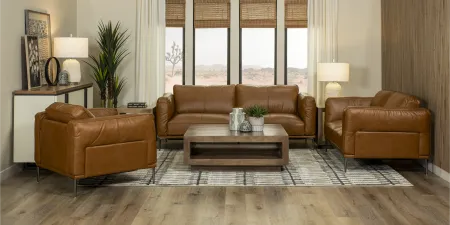 Newport Tan Leather Sofa