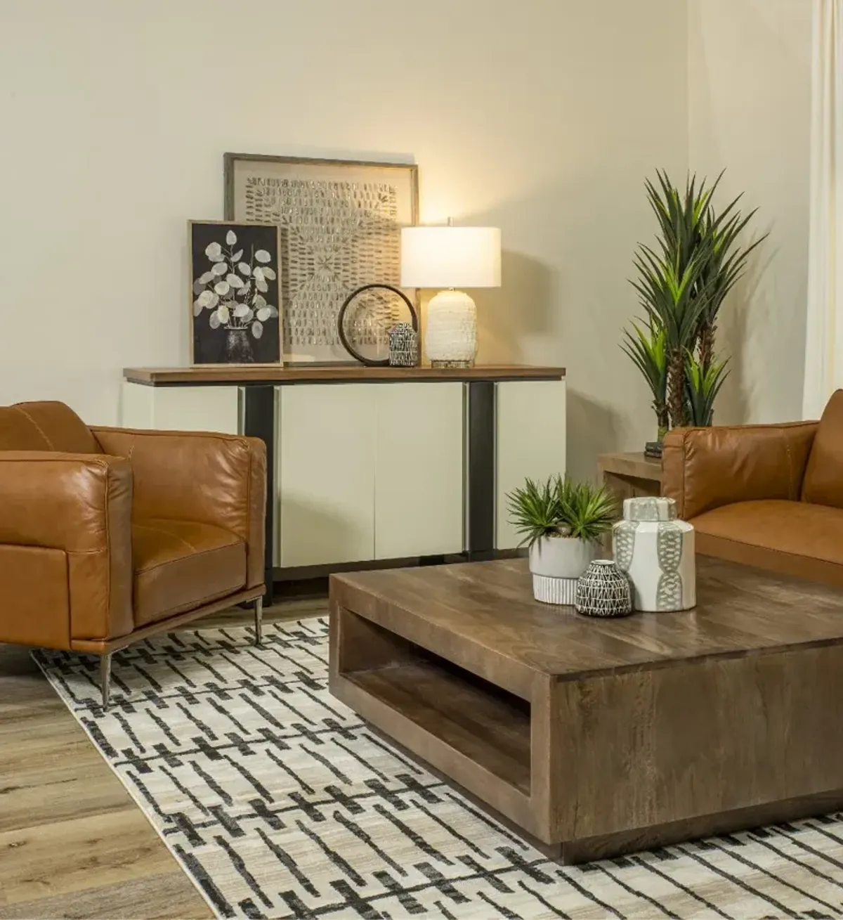 Oasis Tan Leather Loveseat