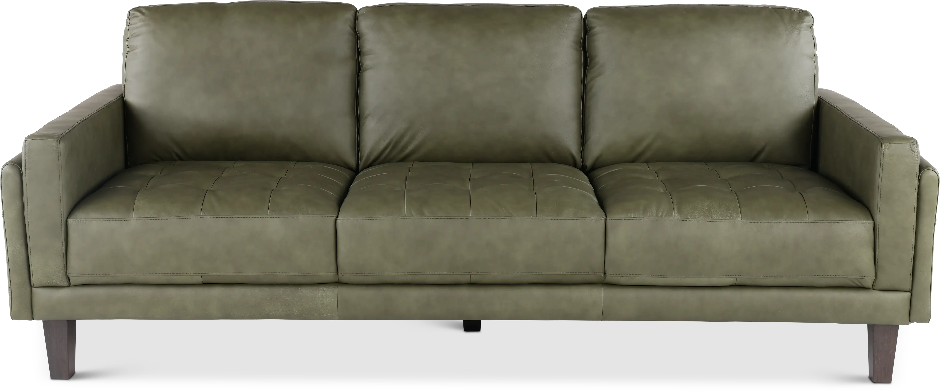 Guernsey Green Leather Sofa