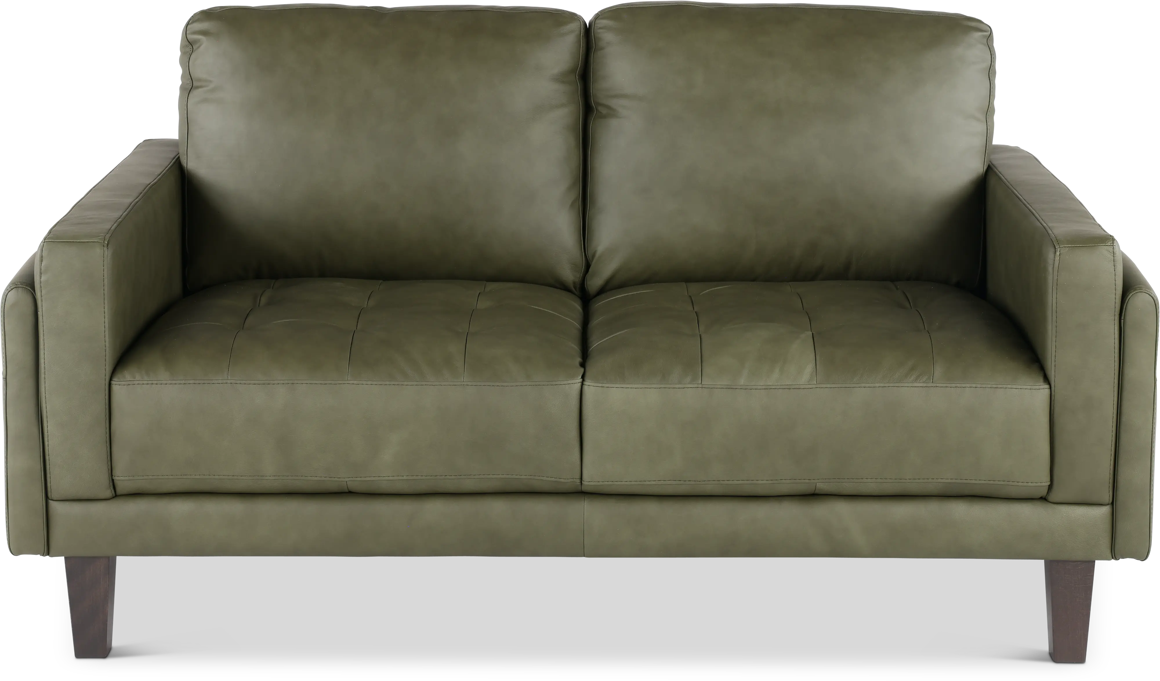 Guernsey Green Leather Loveseat