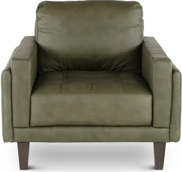 Guernsey Green Leather Chair