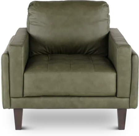 Guernsey Green Leather Chair