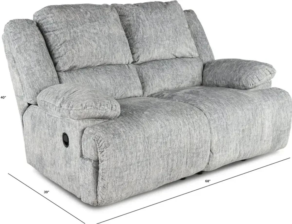 Mcclelland Gray Oversized Manual Reclining Loveseat