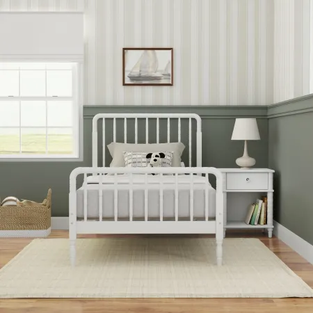 Alva White Twin Spindle Bed