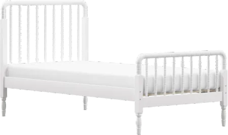 Alva White Twin Spindle Bed