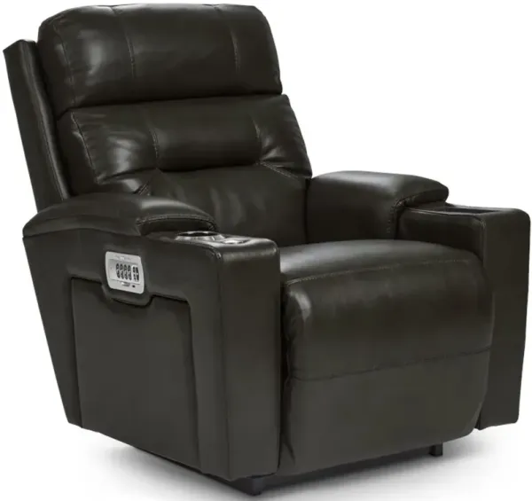 Neo Charcoal Power Rocker Recliner with Headarest and Lumbar