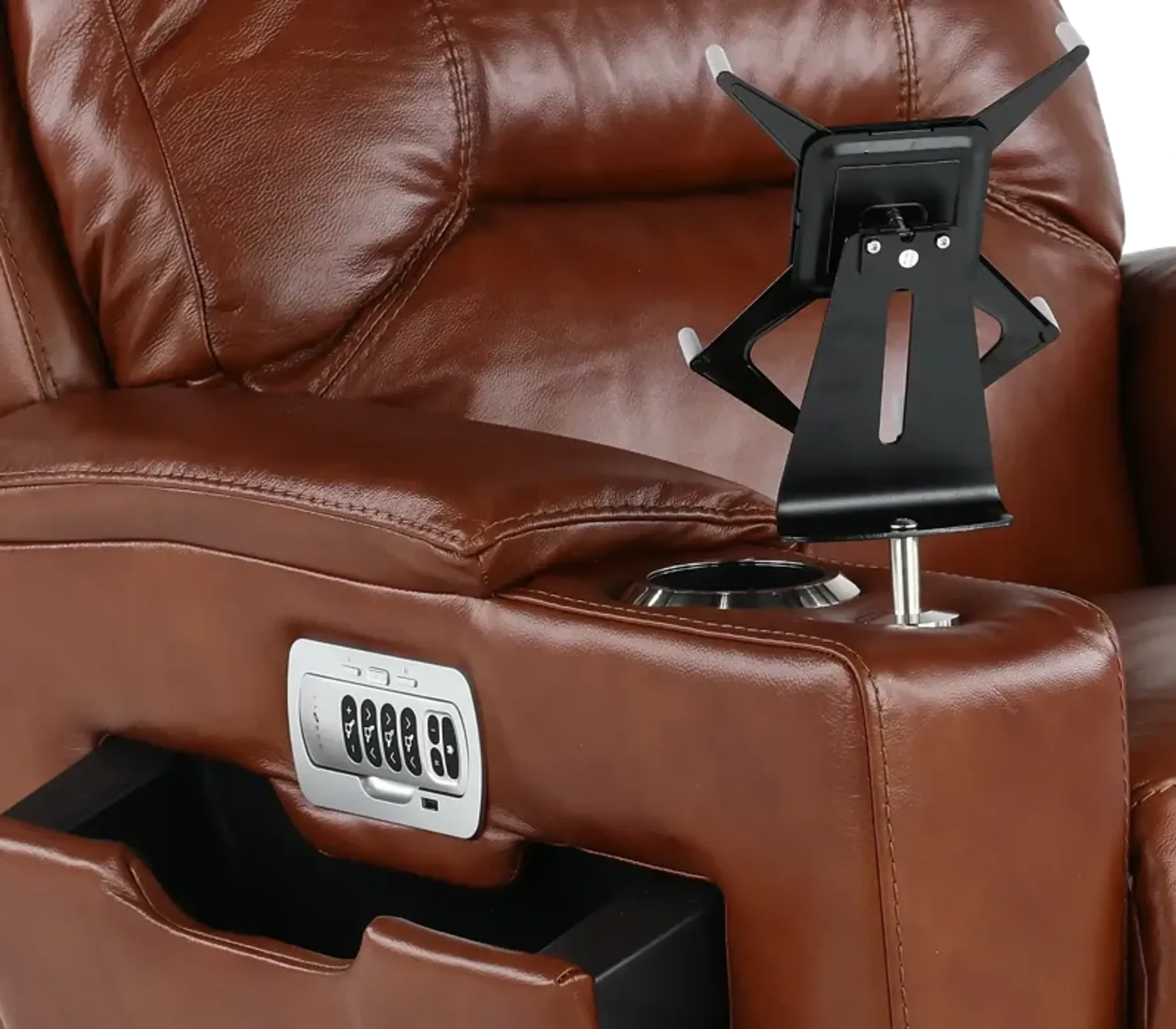Neo Cognac Power Rocker Recliner With Headarest And Lumbar Rc Willey ...