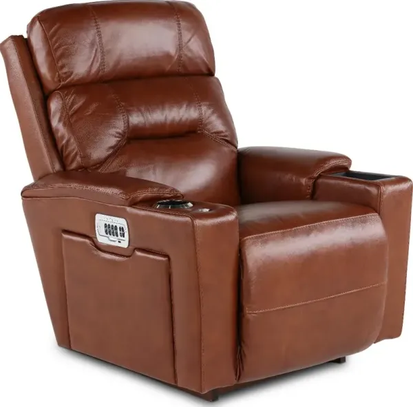 Neo Cognac Power Rocker Recliner with Headarest and Lumbar