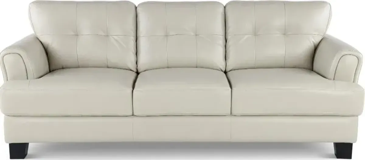 Manhattan Off White Leather Sofa