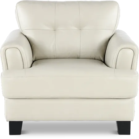 Manhattan Off White Leather Chair