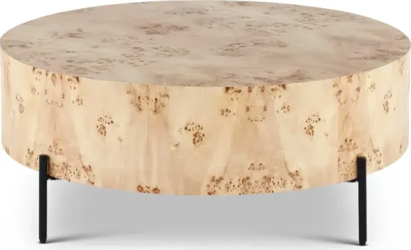 Kara Natural Mappa Wood Coffee Table