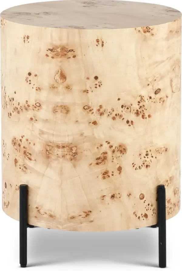 Kara Natural Mappa Wood End Table